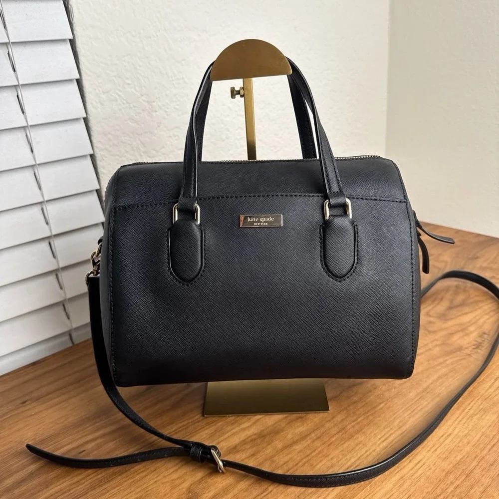 Kate Spade Laurel Way Lanae Satchel Black Saffiano Leather